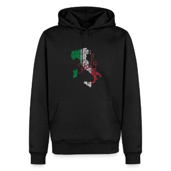 Italy - Männer Premium Bio Hoodie - Schwarz - Vorne - Nico (187cm)