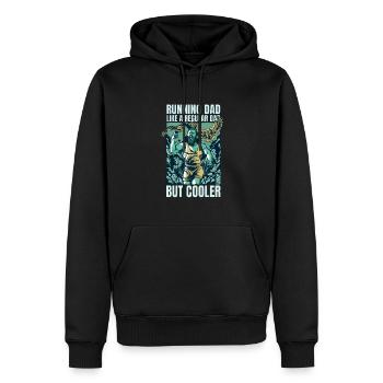 Courir papa comme un papa normal, mais plus cool - Sweat à capuche Premium bio Homme - noir - Devant - Nico (187cm)