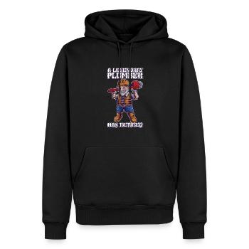 A legendary plumber has bought old things - Men’s Premium Organic Hoodie - black - Front - Nico (187cm)
