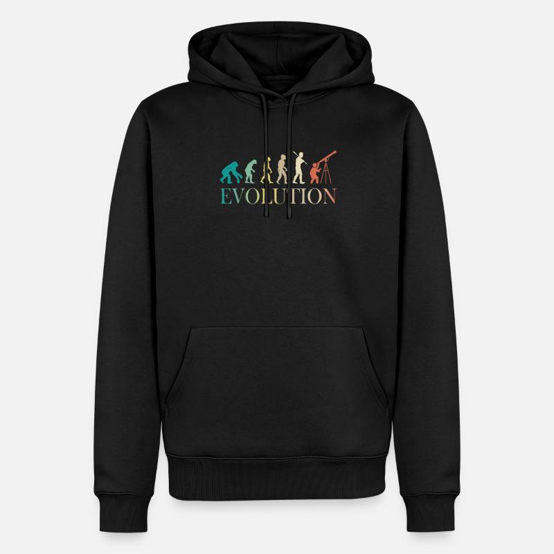 Weltraumsterne Des Evolution-Astronomie-Teleskops - Männer Premium Bio Hoodie - Schwarz