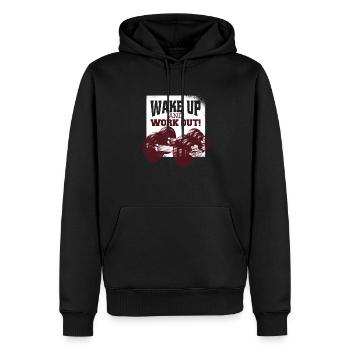Réveillez-vous et entraînez les bodybuilders - Sweat à capuche Premium bio Homme - noir - Devant - Nico (187cm)
