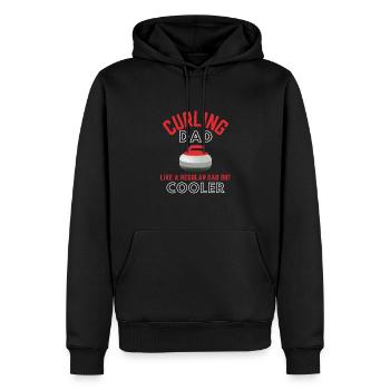 Curling Papa Père Joueur de curling - Sweat à capuche Premium bio Homme - noir - Devant - Nico (187cm)