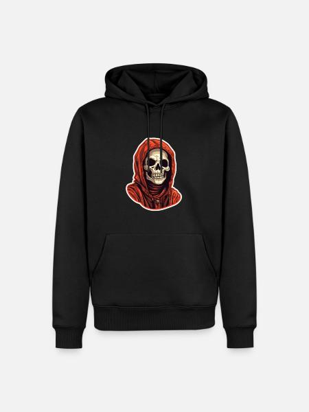 Crâne avec sweat à capuche - Sweat à capuche Premium bio Homme - noir