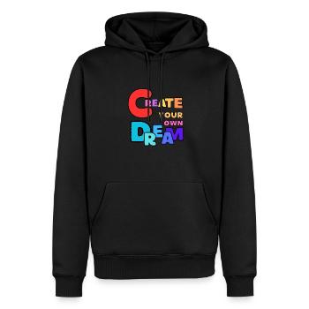 Create Your Own Dream - Men’s Premium Organic Hoodie - black - Front - Nico (187cm)