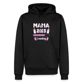 Mama 2025 Loading Mutter Mütter Mom Muttertag - Männer Premium Bio Hoodie - Schwarz - Vorne - Nico (187cm)