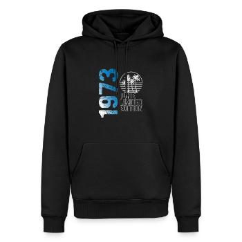 Juin 1973 édition limitée millésime année de naissance - Sweat à capuche Premium bio Homme - noir - Devant - Nico (187cm)