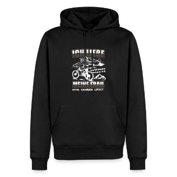 Ich Liebe meine Frau MTB Mountainbike Fahrrad Rad - Männer Premium Bio Hoodie - Schwarz - Vorne - Nico (187cm)