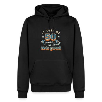 It Took Me 50 Years To Look This Good Turning 50th - Men’s Premium Organic Hoodie - black - Front - Nico (187cm)