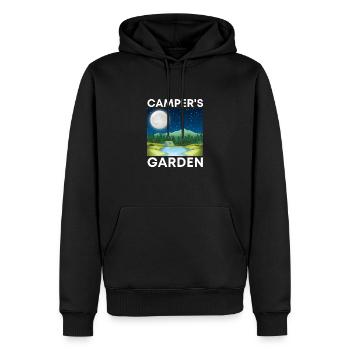 Jardin des campeurs - Sweat à capuche Premium bio Homme - noir - Devant - Nico (187cm)