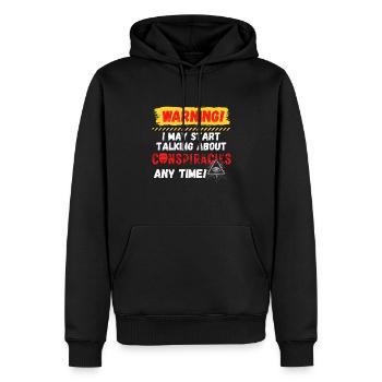 Warning Conspiracies - Männer Premium Bio Hoodie - Schwarz - Vorne - Nico (187cm)