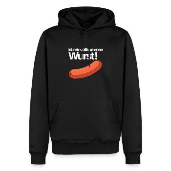 ist mir wurst - Männer Premium Bio Hoodie - Schwarz - Vorne - Nico (187cm)