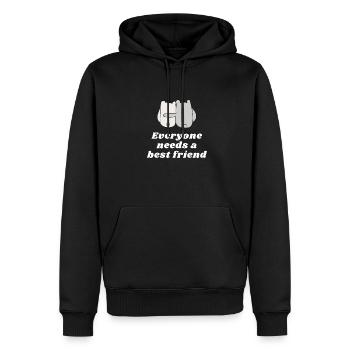 Everyone needs a best friend - Männer Premium Bio Hoodie - Schwarz - Vorne - Nico (187cm)