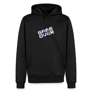 Fin du jeu - Sweat à capuche Premium bio Homme - noir - Devant - Nico (187cm)