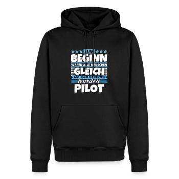 Zum Beginn gleich die besten wurden Pilot - Männer Premium Bio Hoodie - Schwarz - Vorne - Nico (187cm)