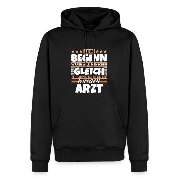 Zum Beginn gleich die besten wurden Arzt - Männer Premium Bio Hoodie - Schwarz - Vorne - Nico (187cm)