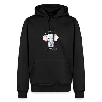 Mammouth Mommoth éléphant âge de glace Dino fans - Sweat à capuche Premium bio Homme - noir - Devant - Nico (187cm)