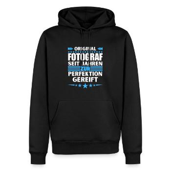 Photographe mûri à la perfection - Sweat à capuche Premium bio Homme - noir - Devant - Nico (187cm)