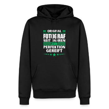 Photographe mûri à la perfection - Sweat à capuche Premium bio Homme - noir - Devant - Nico (187cm)