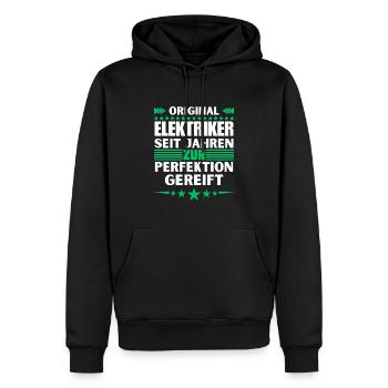 Electricians matured to perfection - Men’s Premium Organic Hoodie - black - Front - Nico (187cm)