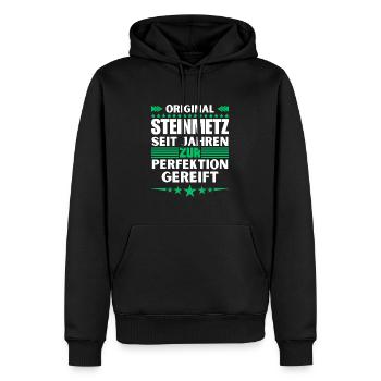 Stonemason matured to perfection - Men’s Premium Organic Hoodie - black - Front - Nico (187cm)
