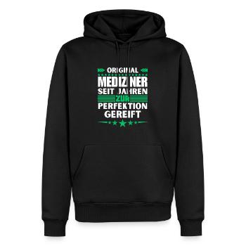 Physicians matured to perfection - Men’s Premium Organic Hoodie - black - Front - Nico (187cm)
