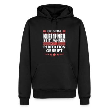 Plumber matured to perfection - Men’s Premium Organic Hoodie - black - Front - Nico (187cm)