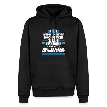 Ni poètes, ni penseurs, mais non poètes - Sweat à capuche Premium bio Homme - noir - Devant - Nico (187cm)