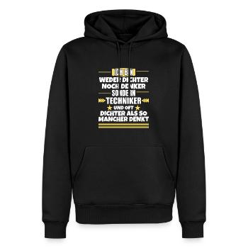 Neither poets nor thinkers, but technicians - Men’s Premium Organic Hoodie - black - Front - Nico (187cm)
