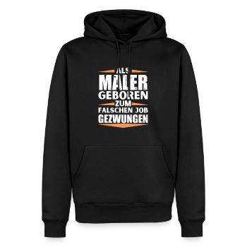Maler im falschen Job gelandet - Männer Premium Bio Hoodie - Schwarz - Vorne - Nico (187cm)