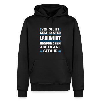 Don't talk to stressed farmer! - Men’s Premium Organic Hoodie - black - Front - Nico (187cm)