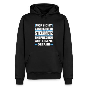 Don't talk to stressed stonemasons! - Men’s Premium Organic Hoodie - black - Front - Nico (187cm)