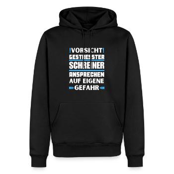 Don't talk to stressed carpenters! - Men’s Premium Organic Hoodie - black - Front - Nico (187cm)