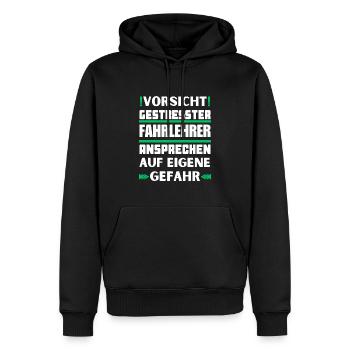 Ne parlez pas à un moniteur de conduite stressé ! - Sweat à capuche Premium bio Homme - noir - Devant - Nico (187cm)