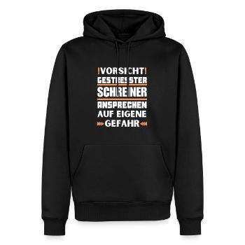 Don't talk to stressed carpenters! - Men’s Premium Organic Hoodie - black - Front - Nico (187cm)