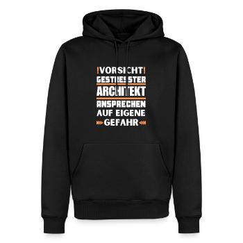 Gestresster Architekt nicht ansprechen! - Männer Premium Bio Hoodie - Schwarz - Vorne - Nico (187cm)