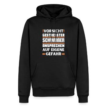 Gestresster Schweißer nicht ansprechen! - Männer Premium Bio Hoodie - Schwarz - Vorne - Nico (187cm)