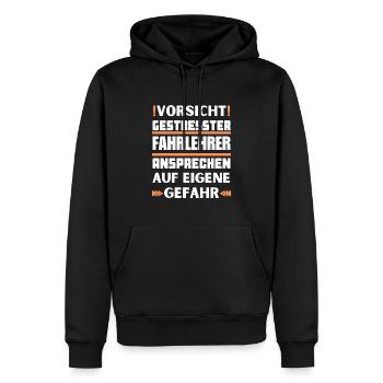 Ne parlez pas à un moniteur de conduite stressé ! - Sweat à capuche Premium bio Homme - noir - Devant - Nico (187cm)