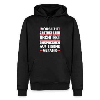 Gestresster Architekt nicht ansprechen! - Männer Premium Bio Hoodie - Schwarz - Vorne - Nico (187cm)