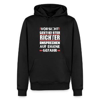 Ne parlez pas à un juge stressé ! - Sweat à capuche Premium bio Homme - noir - Devant - Nico (187cm)
