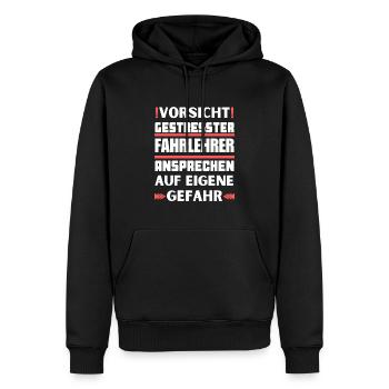 Ne parlez pas à un moniteur de conduite stressé ! - Sweat à capuche Premium bio Homme - noir - Devant - Nico (187cm)