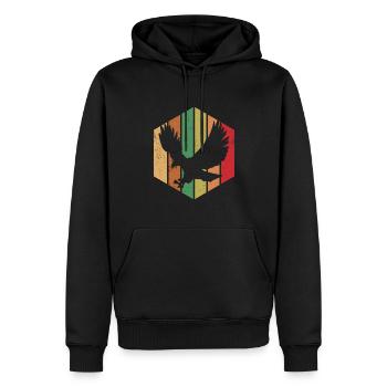 oiseau rétro Graphique - Sweat à capuche Premium bio Homme - noir - Devant - Nico (187cm)