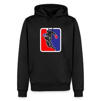 Martial Arts Fighter Kickboxing Logo Couleurs changeantes - Sweat à capuche Premium bio Homme - noir - Devant - Nico (187cm)