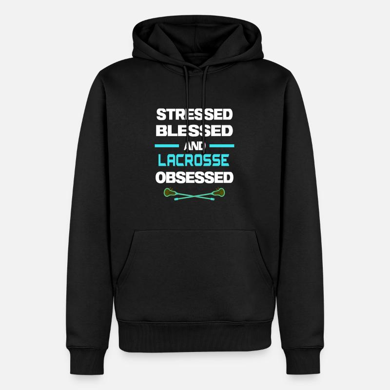 lacrosse lacrosseschläger lacrosse-obsessed - Männer Premium Bio Hoodie - Schwarz