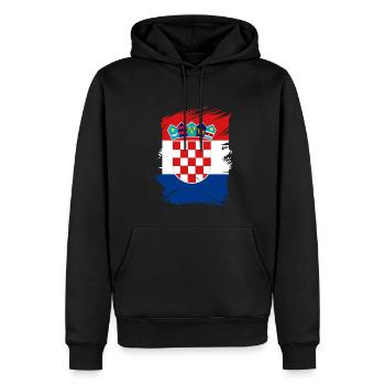 Kroatien Flagge Adria Zagreb Kroatische Fahne - Männer Premium Bio Hoodie - Schwarz - Vorne - Nico (187cm)