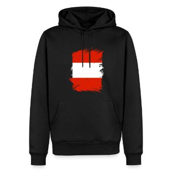 Drapeau de l’Autriche Autriche Drapeau autrichien AT - Sweat à capuche Premium bio Homme - noir - Devant - Nico (187cm)