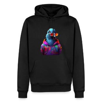 Taube mit Sonnenbrille Bunt Coole Tauben Vogel - Männer Premium Bio Hoodie - Schwarz - Vorne - Nico (187cm)