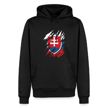 Slovaquie drapeau slovaque vintage drapeau slovaque - Sweat à capuche Premium bio Homme - noir - Devant - Nico (187cm)