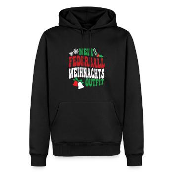 Federball Weihnachten Outfit Federballspieler XMAS - Männer Premium Bio Hoodie - Schwarz - Vorne - Nico (187cm)