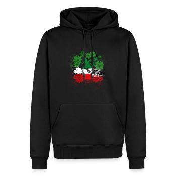 woman life freedom, blumen,iran,flagge - Männer Premium Bio Hoodie - Schwarz - Vorne - Nico (187cm)