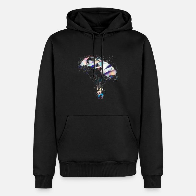 fallschirm,fallschirmfliegen,graffiti,gleitschirm - Männer Premium Bio Hoodie - Schwarz